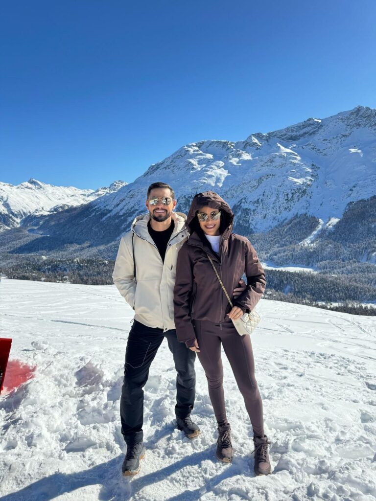 Carol Teixeira e Edson Fernandes de férias na Suíça